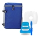 aerial view a blue speck cooler chilled lunch set, image 1 of 2