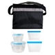 aerial view a blue black graph nested bagged lunch set, image 1 of 2
