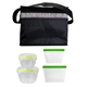 aerial view a green black graph nested bagged lunch set, image 1 of 2