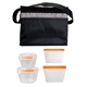 aerial view a orange black graph nested bagged lunch set, image 1 of 2