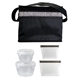aerial view a white black graph nested bagged lunch set, image 1 of 2