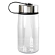 aerial view a silver metal lanyard lid 18 oz recycled bottle, image 1 of 3