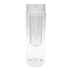 aerial view a clear clear view 24 oz recycled bottle with infuser, image 1 of 2