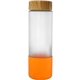 aerial view a orange bamboo pattern 22 oz frosted glass grip bottle, image 1 of 2