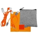 aerial view a orange recycled ultimate colorful techie kit, image 1 of 2
