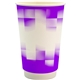 aerial view a purple 16 oz full color shaded checkers paper cup, image 1 of 2