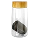 aerial view a smoke bamboo pattern 18 oz recycled bottle with floating infuser, image 1 of 2