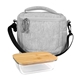 aerial view a black adventure cooler bamboo lunch set, image 1 of 2