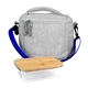 aerial view a blue adventure cooler bamboo lunch set, image 1 of 2