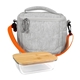 aerial view a orange adventure cooler bamboo lunch set, image 1 of 2