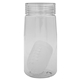 aerial view a clear clear view 18 oz recycled bottle with floating infuser, image 1 of 2