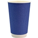 aerial view a blue 16 oz full color ridge paper cup, image 1 of 2