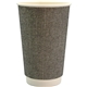 aerial view a gray 16 oz full color ridge paper cup, image 1 of 2