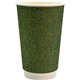 aerial view a green 16 oz full color ridge paper cup, image 1 of 2