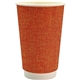 aerial view a orange 16 oz full color ridge paper cup, image 1 of 2