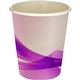 aerial view a purple 5 oz full color groovy paper cup, image 1 of 2