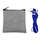 aerial view a blue recycled ear bud set, image 1 of 2
