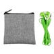 aerial view a green recycled ear bud set, image 1 of 2