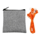 aerial view a orange recycled ear bud set, image 1 of 2