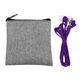 aerial view a purple recycled ear bud set, image 1 of 2