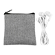 aerial view a white recycled ear bud set, image 1 of 2
