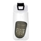 aerial view a black two tone pop up 18 oz recycled bottle with floating infuser, image 1 of 2