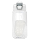 aerial view a gray two tone pop up 18 oz recycled bottle with floating infuser, image 1 of 2