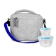 aerial view a blue adventure cooler nested lunch set, image 1 of 2