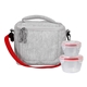 aerial view a red adventure cooler nested lunch set, image 1 of 2