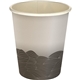 aerial view a gray 5 oz full color turbulent waves paper cup, image 1 of 2