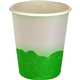 aerial view a green 5 oz full color turbulent waves paper cup, image 1 of 2