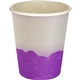 aerial view a purple 5 oz full color turbulent waves paper cup, image 1 of 2