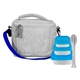 aerial view a blue adventure cooler portion control utensil set, image 1 of 2