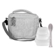 aerial view a gray adventure cooler portion control utensil set, image 1 of 2
