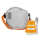 aerial view a orange adventure cooler portion control utensil set, image 1 of 2