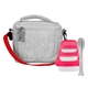 aerial view a red adventure cooler portion control utensil set, image 1 of 2