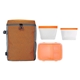 aerial view a orange speck cooler lunch to go bagged set, image 1 of 2