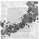 aerial view a gray floating cubes fabric napkin, image 1 of 2
