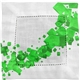 aerial view a green floating cubes fabric napkin, image 1 of 2