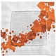 aerial view a orange floating cubes fabric napkin, image 1 of 2
