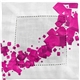 aerial view a pink floating cubes fabric napkin, image 1 of 2