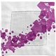 aerial view a purple floating cubes fabric napkin, image 1 of 2