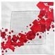 aerial view a red floating cubes fabric napkin, image 1 of 2