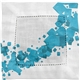 aerial view a teal floating cubes fabric napkin, image 1 of 2