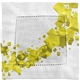 aerial view a yellow floating cubes fabric napkin, image 1 of 2