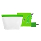 aerial view a green reusable cloth charge set, image 1 of 2