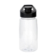 aerial view a black easy pour 18 oz recycled bottle, image 1 of 2