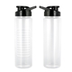 aerial view a black 24 oz debossed grip easy pour bottle, image 1 of 2