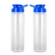 aerial view a blue 24 oz debossed grip easy pour bottle, image 1 of 2