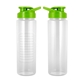 aerial view a green 24 oz debossed grip easy pour bottle, image 1 of 2